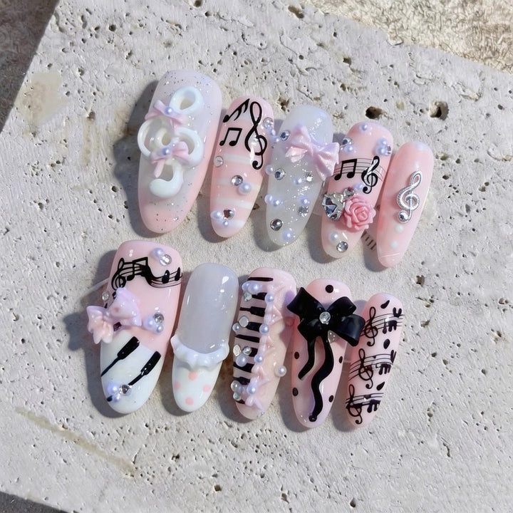 Musical-Themed 3D Nail Art Set