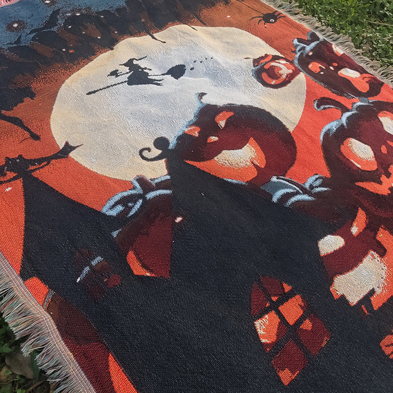 Halloween-Themed Tapestry Blanket