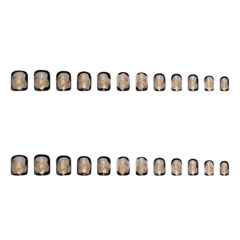 Artificial nail set with delicate gold accents and elegant finish Kalsten