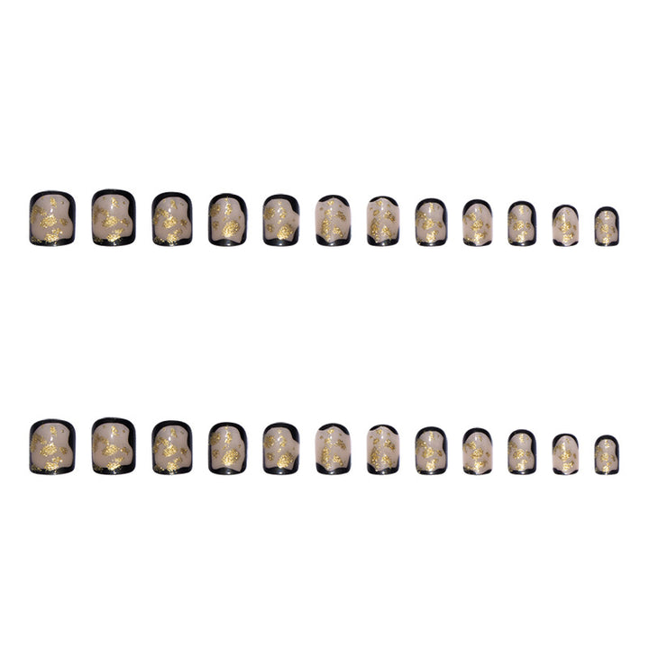Artificial nail set with delicate gold accents and elegant finish Kalsten