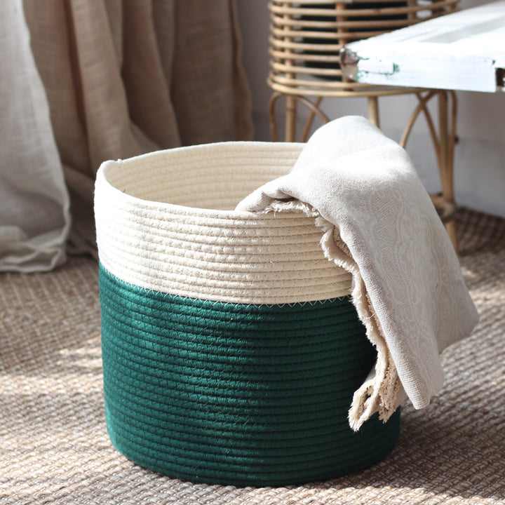 Handcrafted cotton storage basket Kalsten