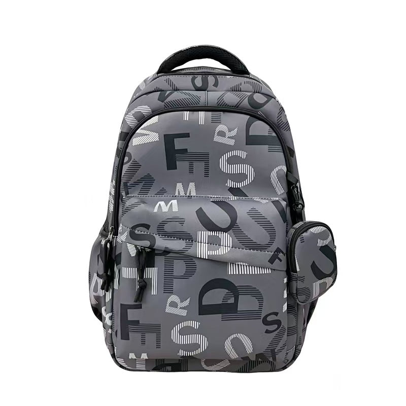Stylish backpack with modern lettering pattern Kalsten