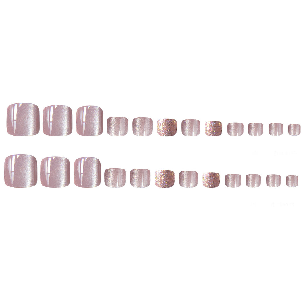 Elegant Glittered Pedicure Nail Art Kalsten