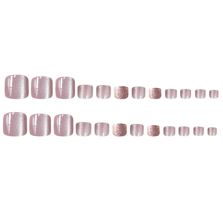 Elegant Glittered Pedicure Nail Art Kalsten