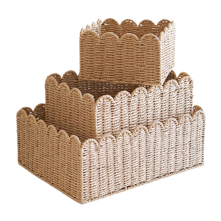 Scalloped Woven Storage Basket Kalsten