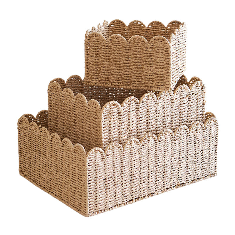 Handcrafted storage basket with curved edge Kalsten