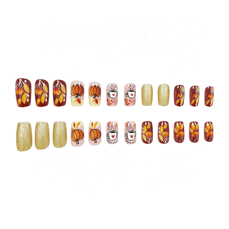 Artistic Autumn-Themed Nail Art Kalsten