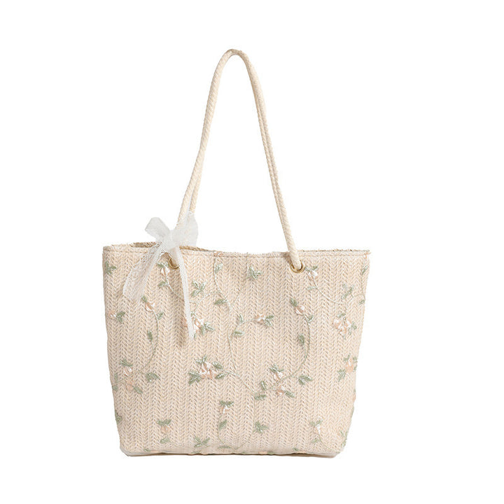 WoEmbroidered Straw Tote Bag Kalsten