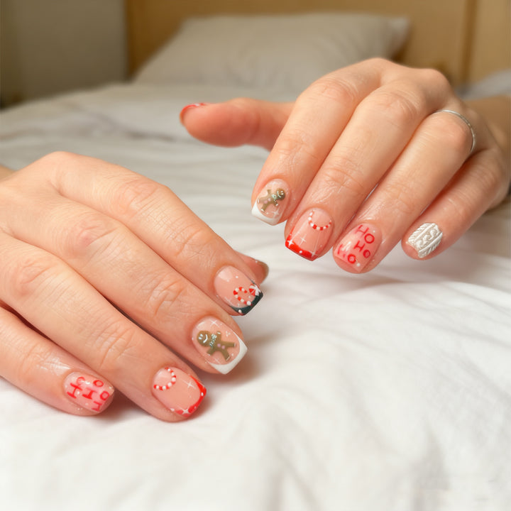Festive Holiday-Themed Press-On Nail Art Kalsten