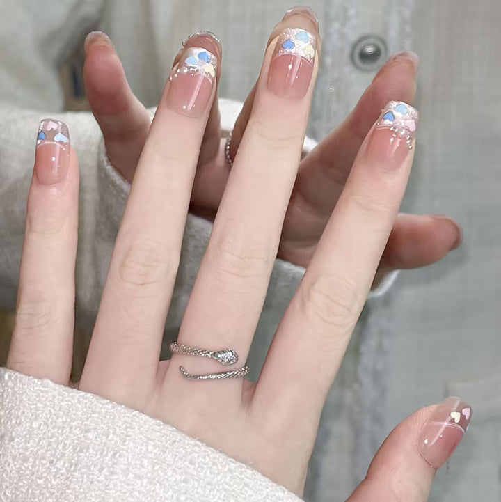 Artistic Floral Press-On Nail Set Kalsten