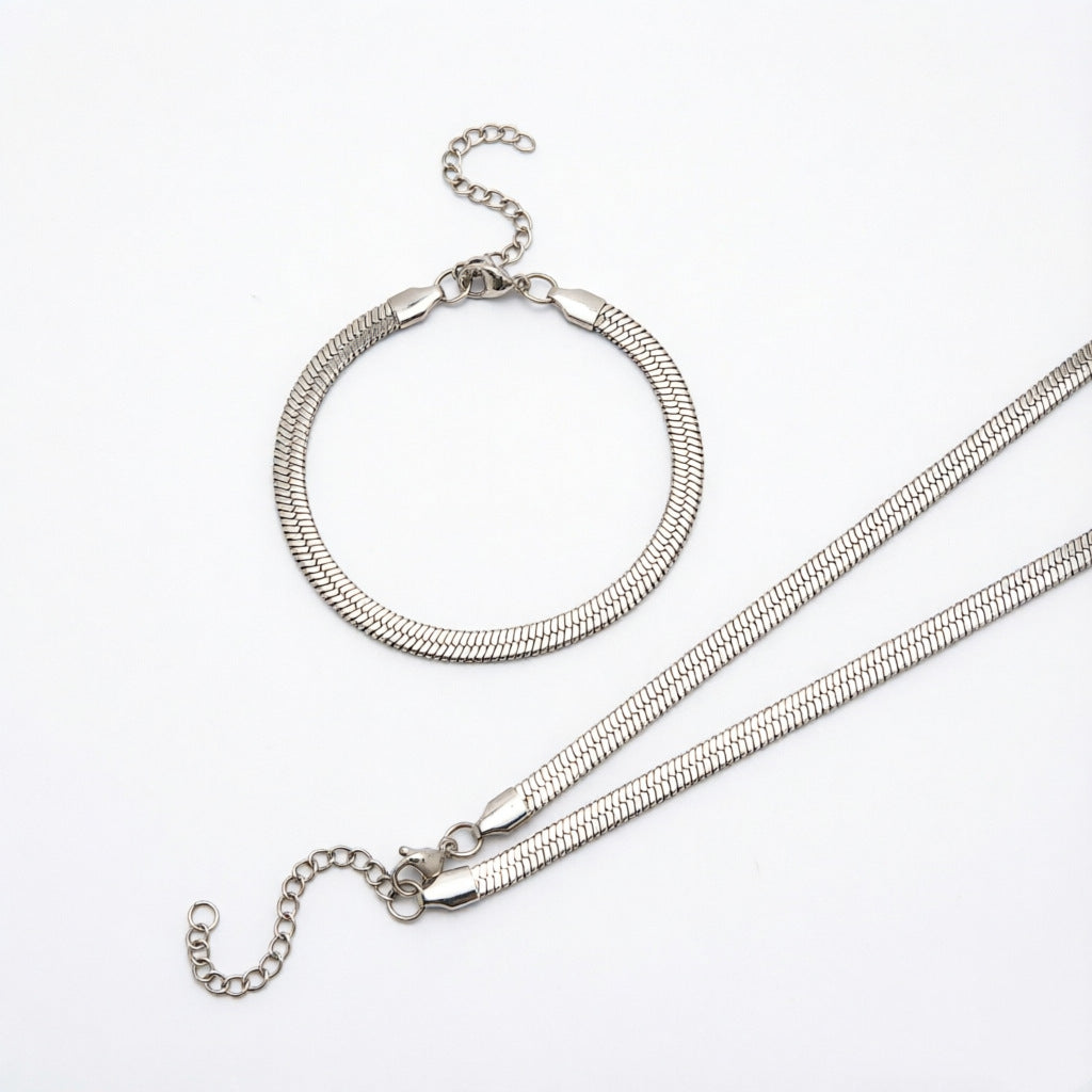 Elegant Textured Chain Jewelry Set Kalsten