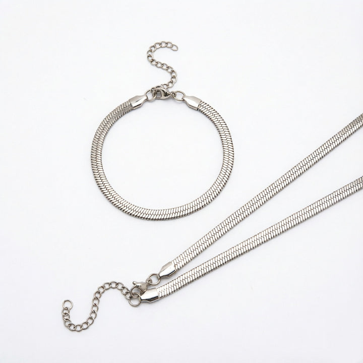 Elegant Textured Chain Jewelry Set Kalsten