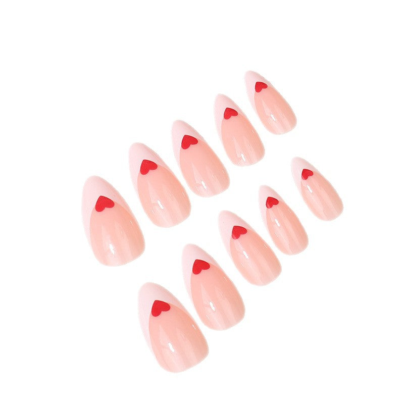 Heart-Pattered Press-On Nail Art Kalsten