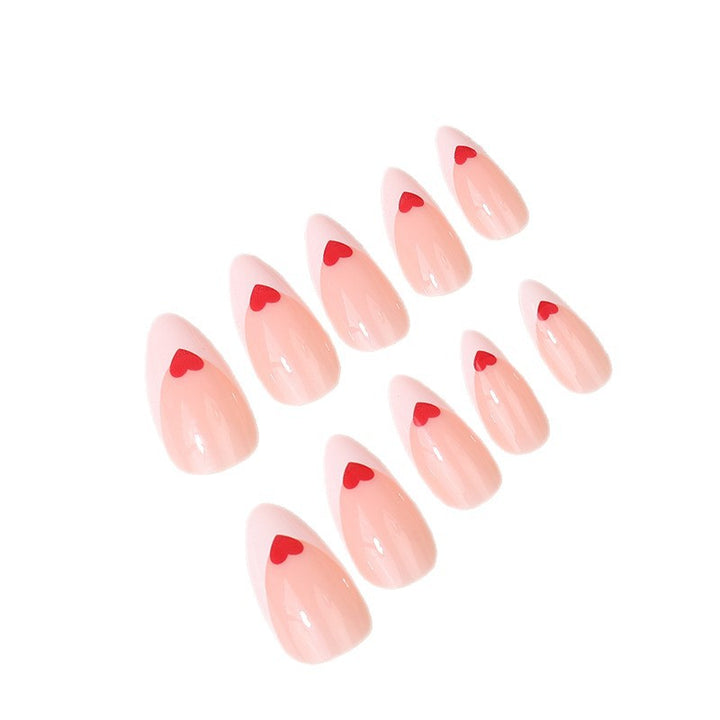 Heart-Pattered Press-On Nail Art Kalsten