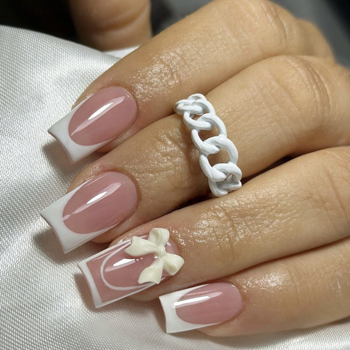 Elegant French Tip Nail Extensions Kalsten