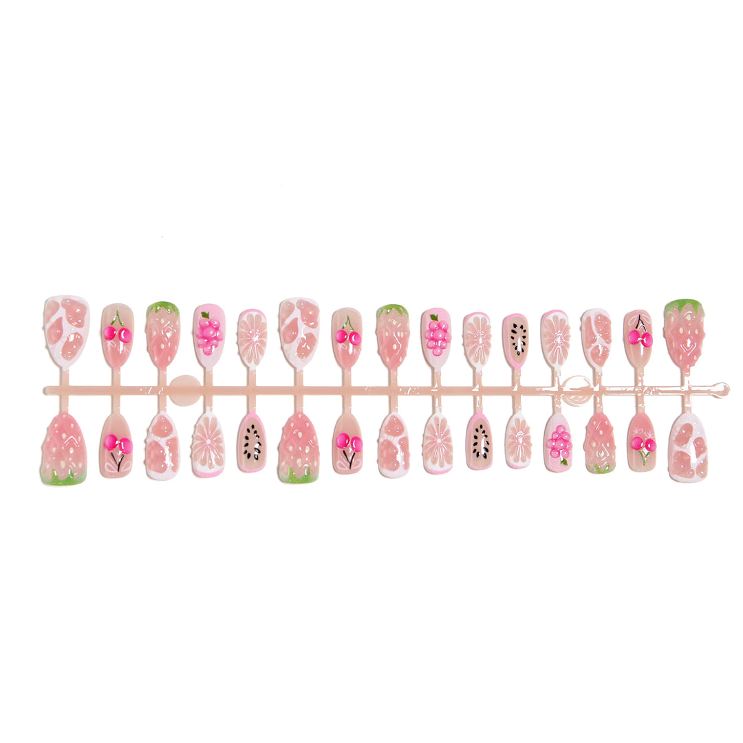 Artificial nails with fresh fruit designs Kalsten