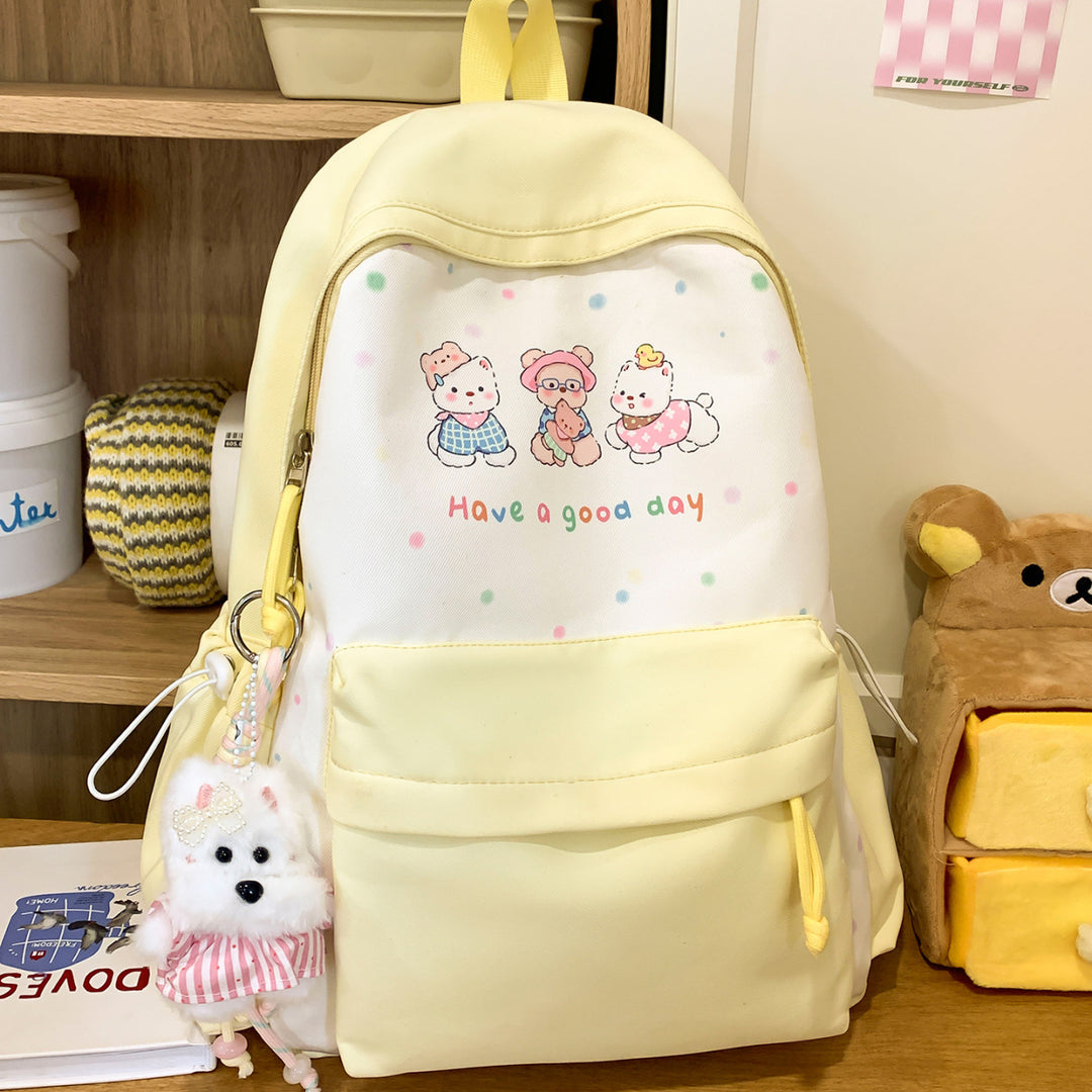 Cute Character Print Backpack