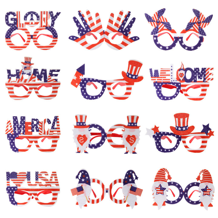 Unisex nan novelty hand-shaped patriotic party eye glasses with finger-frame design Kalsten