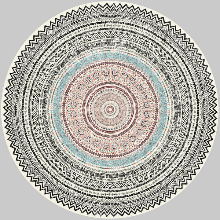 Round Geometric Pattern Area Rug