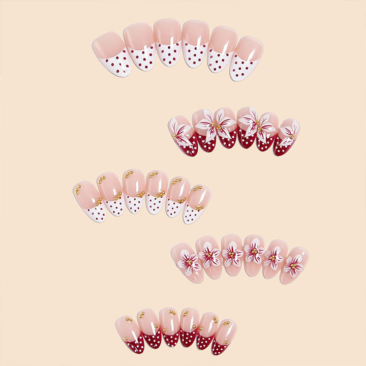 Artistic Nail Tips with Floral Decoration Kalsten