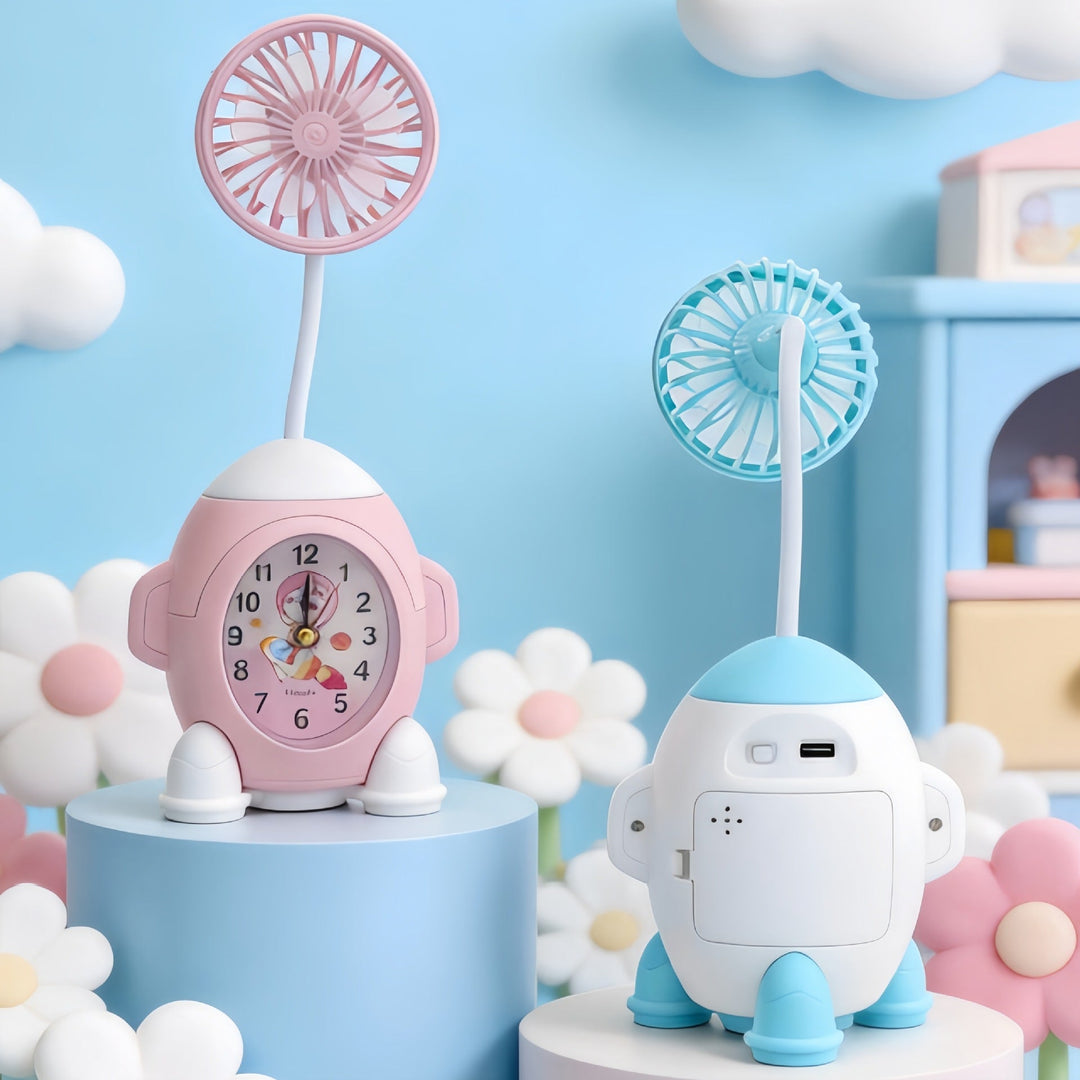 Ladies multifunctional table clock with integrated fan Kalsten