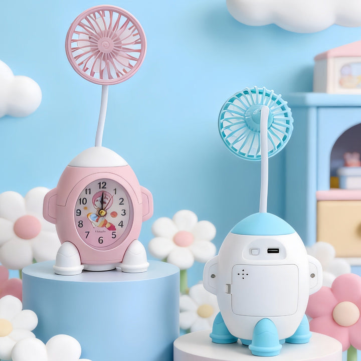 Ladies multifunctional table clock with integrated fan Kalsten