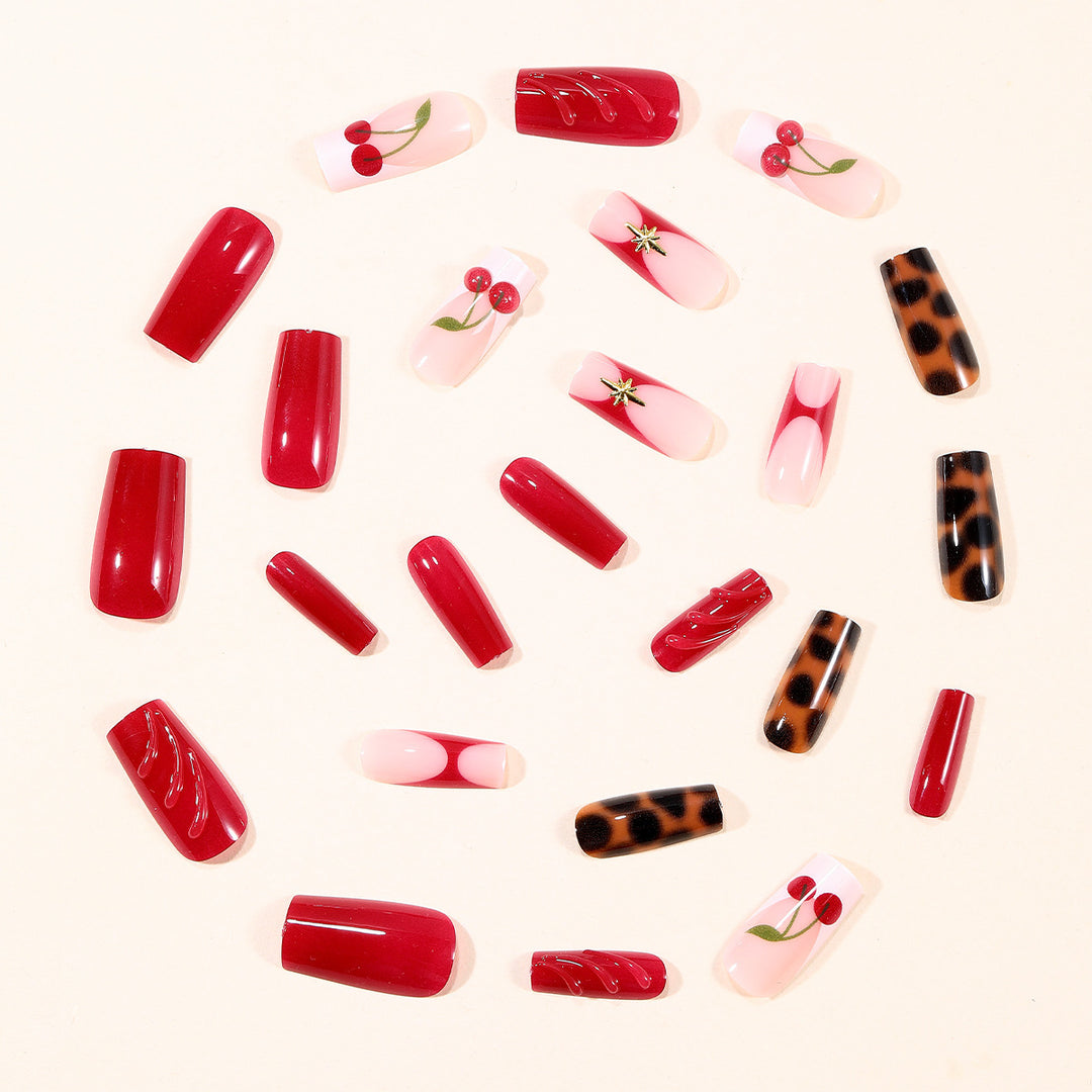 Artistic Cherry Nail Extensions Kalsten