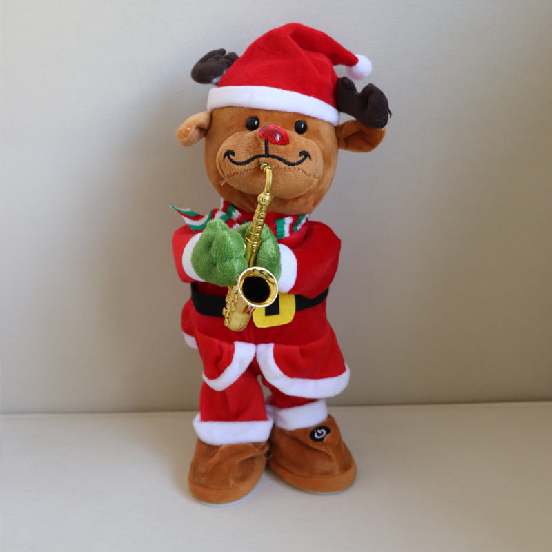 Plush Christmas Tree Figure with Guitar