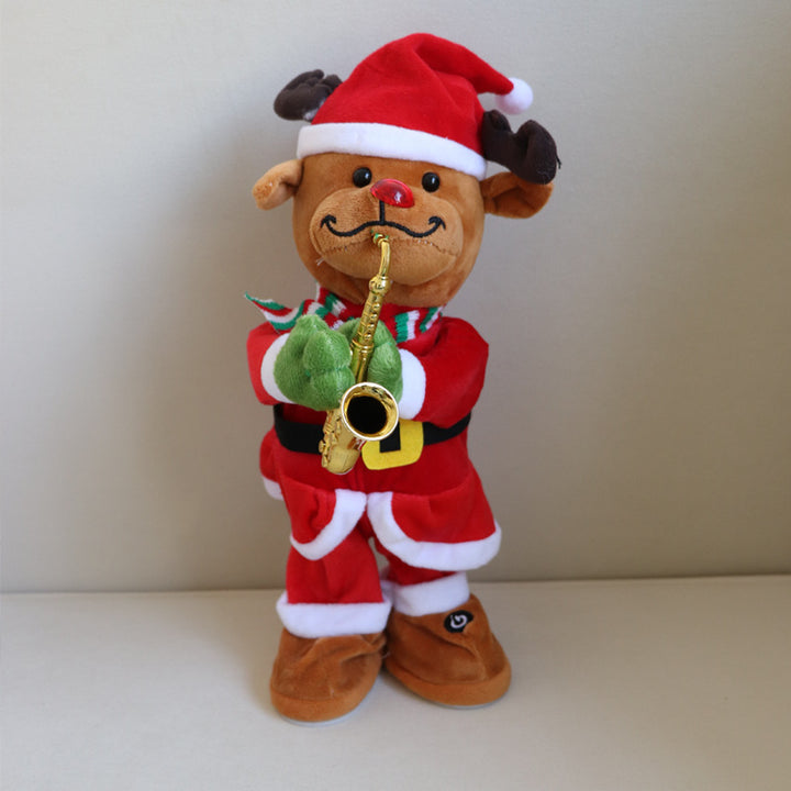 Plush Christmas Tree Figure with Guitar