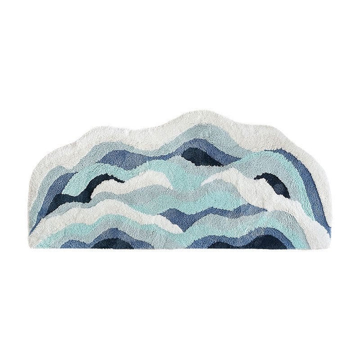 Coastal Waves Shaped Bath Mat