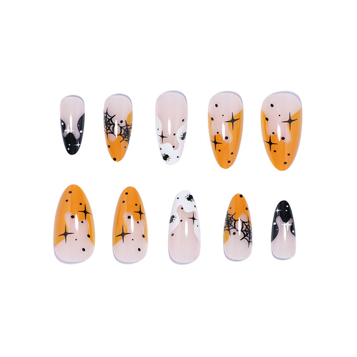Artistic Halloween-Themed Press-On Nail Set Kalsten