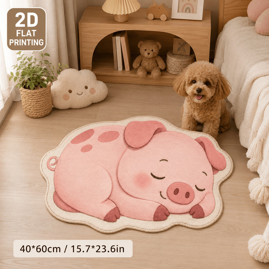 Cute Pig-Themed Area Mat