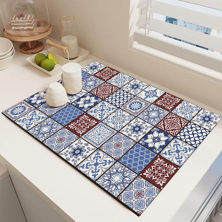 Elegant Mosaic Pattern Kitchen Mat Kalsten