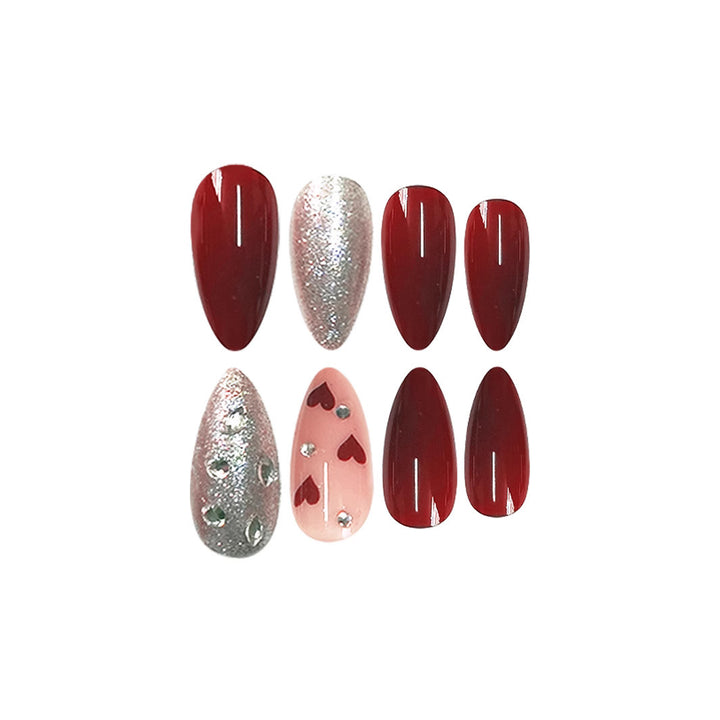 Elegant Heart-Themed Press-On Nail Set Kalsten