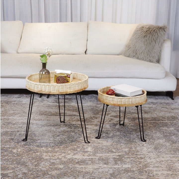 Woven Round Storage Table Kalsten