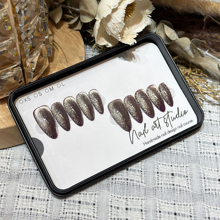 Glamorous Stiletto Press-On Nail Set with Glitter Finish Kalsten