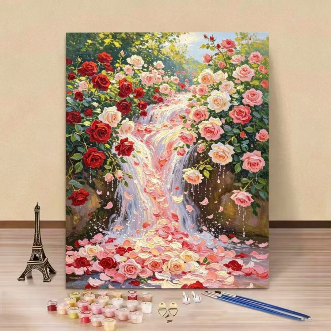 DIY Rose-Themed Paint by Numbers Canvas Art Kit Kalsten