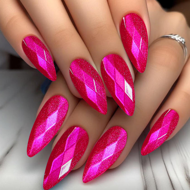 Shimmering Stiletto Nail Art Extensions Kalsten