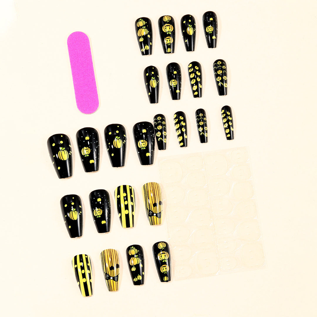 Festive Halloween Pumpkin Nail Art Extensions Kalsten