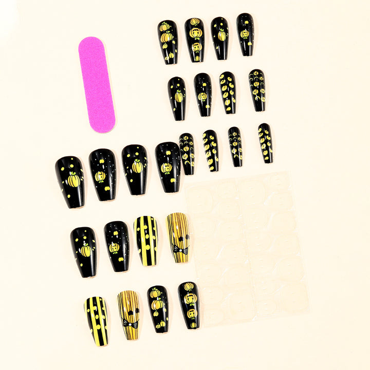 Festive Halloween Pumpkin Nail Art Extensions Kalsten
