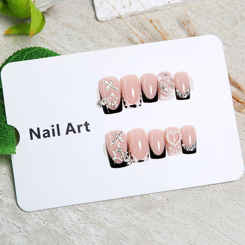 Artistic 3D Nail Tips with Pearl and Bow Accents Kalsten