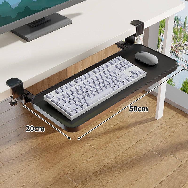 Under-Desk Sliding Ergonomic Keyboard and Mouse Tray with Clamp Mount