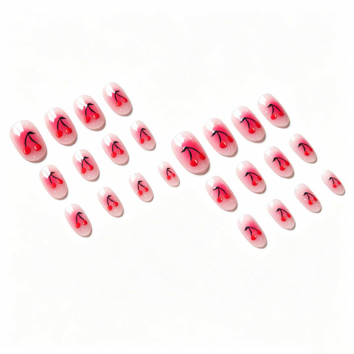 Cherry-Inspired Gel Nail Art
