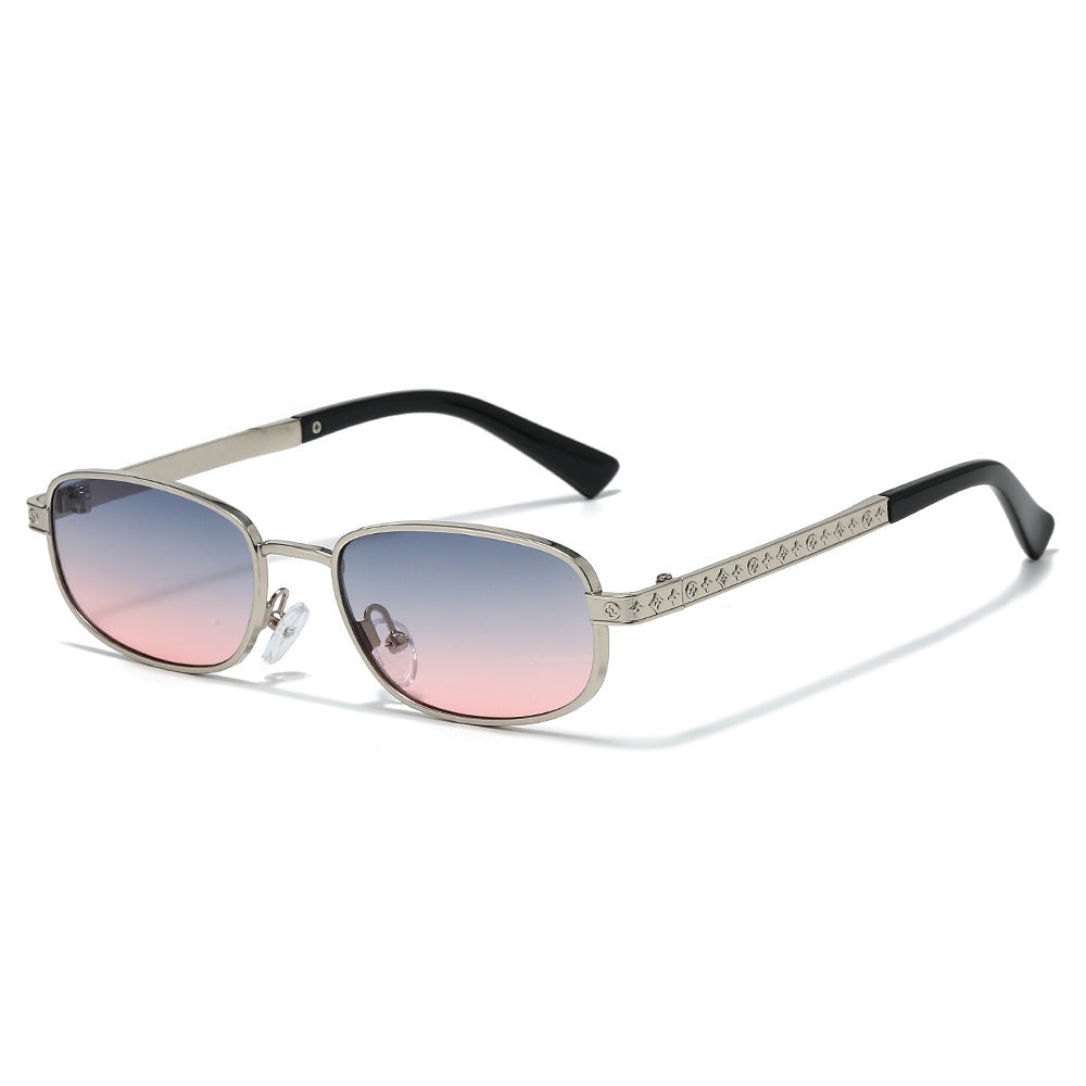 Stylish Rectangle Frame Sunglasses with Nose Pads Kalsten