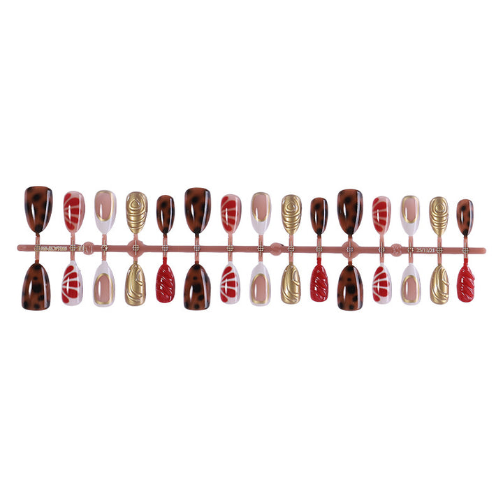 Decorative Press-On Nail Art Set with Unique Seasonal Designs kalsten