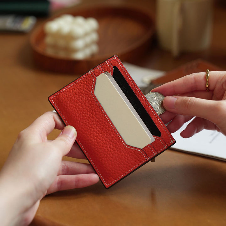 Textured Leather Card Wallet