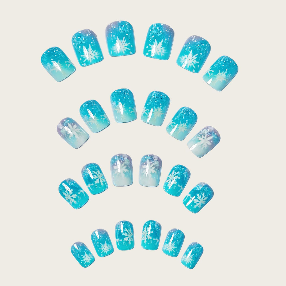 Seasonal Snowflake-Themed Press-On Nail Set Kalsten