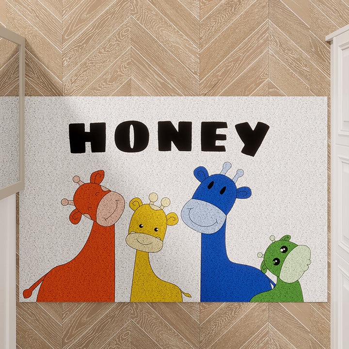 Cartoon Cat-Themed Welcome Mat