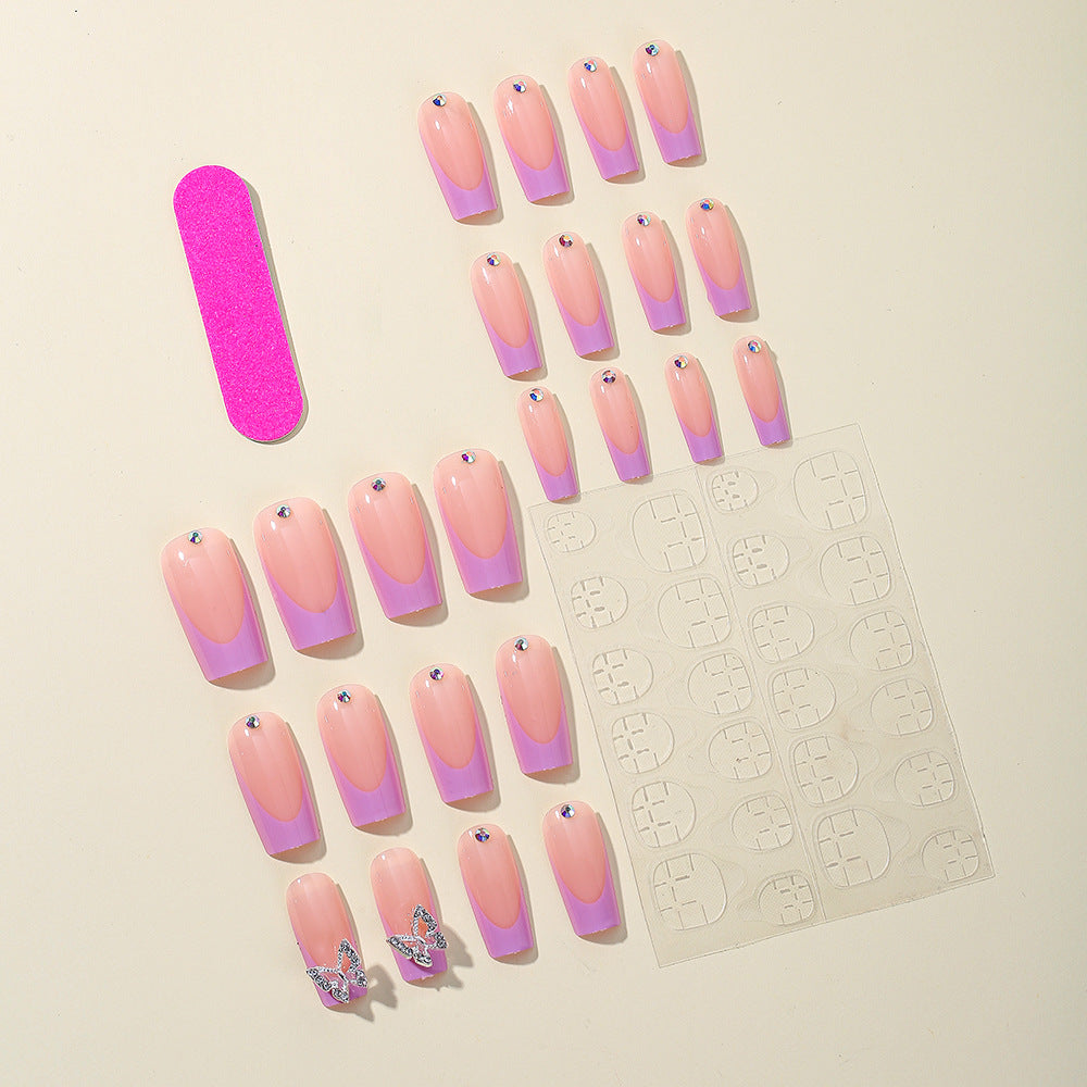 Elegant Butterfly-Inspired Acrylic Nail Art Extensions Kalsten