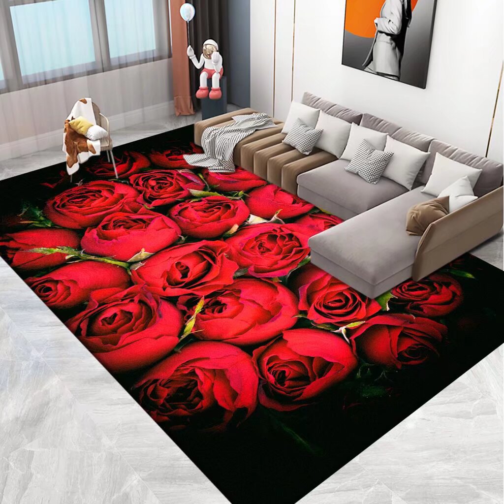 3D Printed Floral Area Rug Kalsten